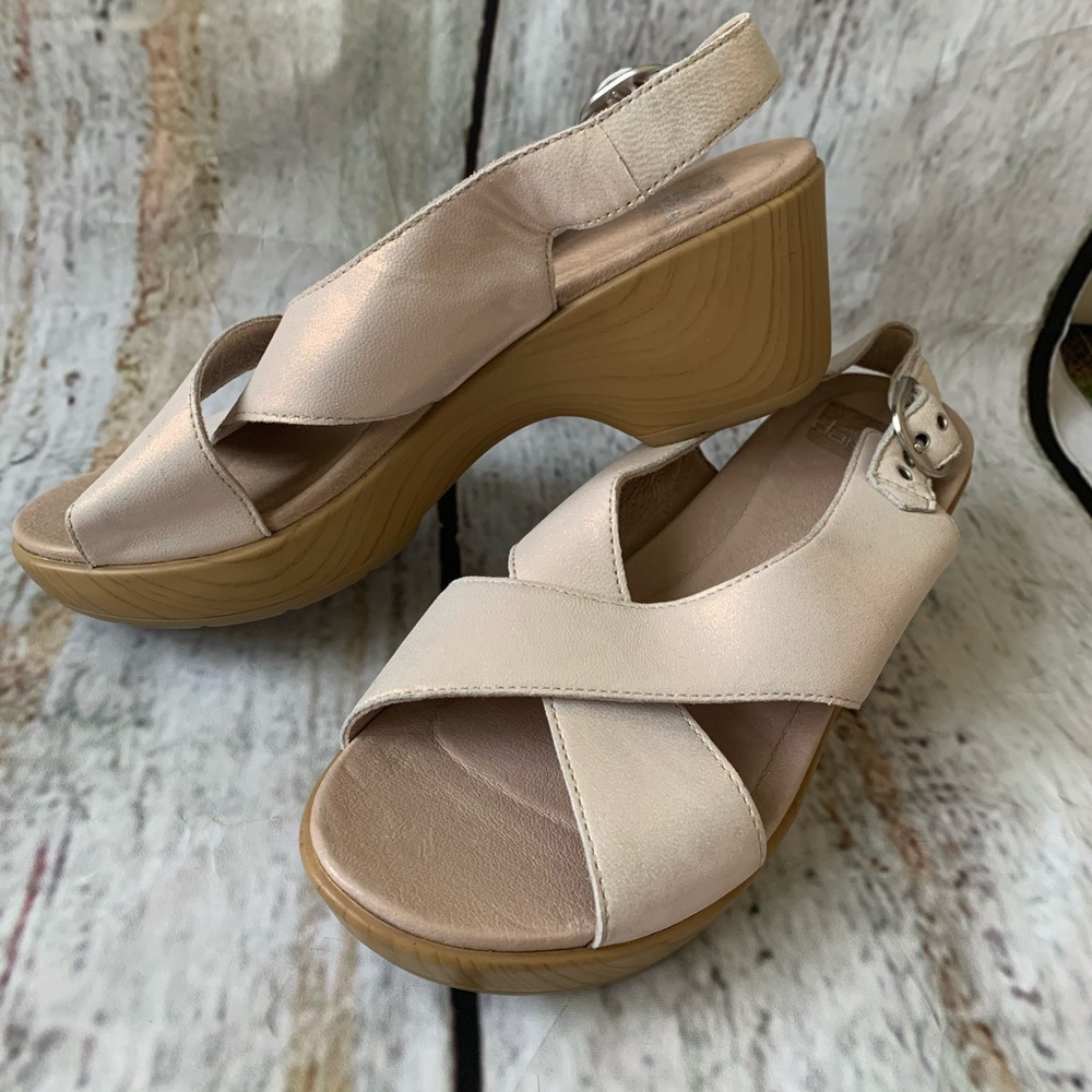 Dasko pearl white platform sandals